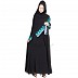 Umbrella abaya with embroidery work on sleeve and dupatta